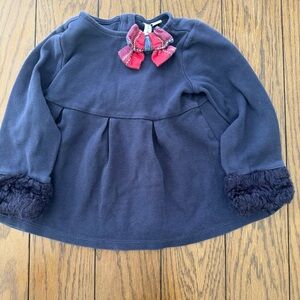 Janie and Jack Navy Top with bow